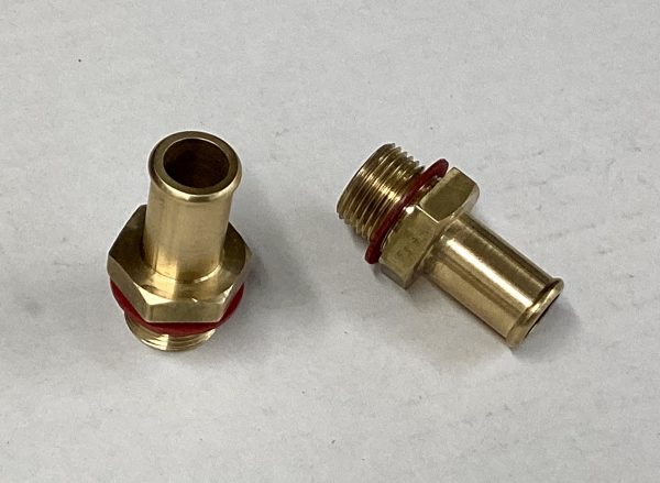 Thermostat housing and Water Pump brass hose push on fitting