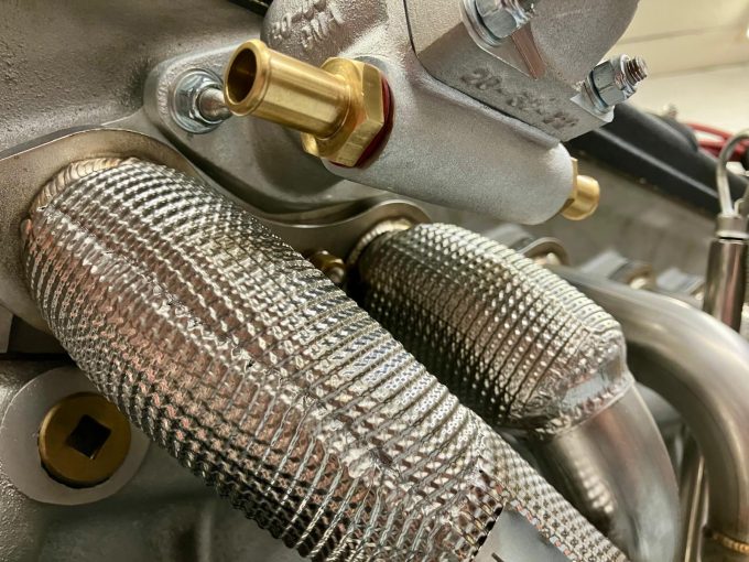 PFA 6 Cylinder Tubular Exhaust Manifold Headers Standard Bore Thermal Lagging closeup