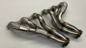 PFA 6 Cylinder Tubular Exhaust Manifold Headers Standard Bore Thermal Lagging angled