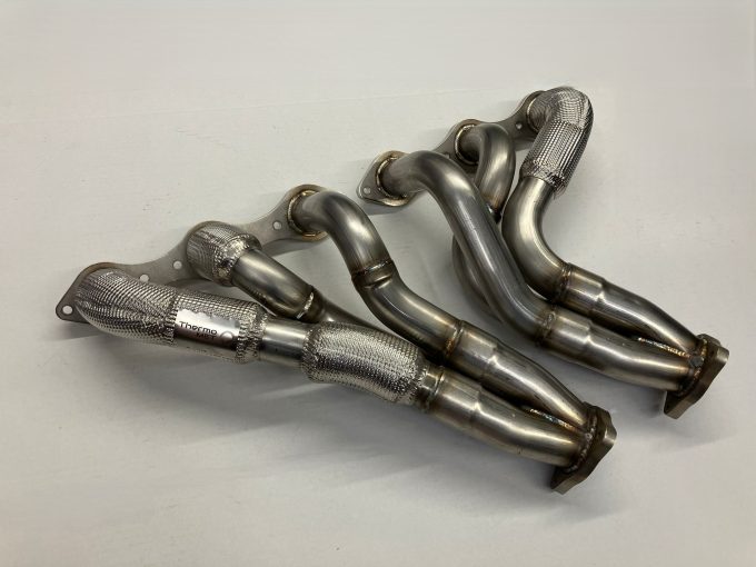 PFA 6 Cylinder Tubular Exhaust Manifold Headers Standard Bore Thermal Lagging angled